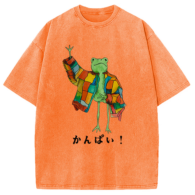 Modecanvas Cheers Frog Washed T-Shirt