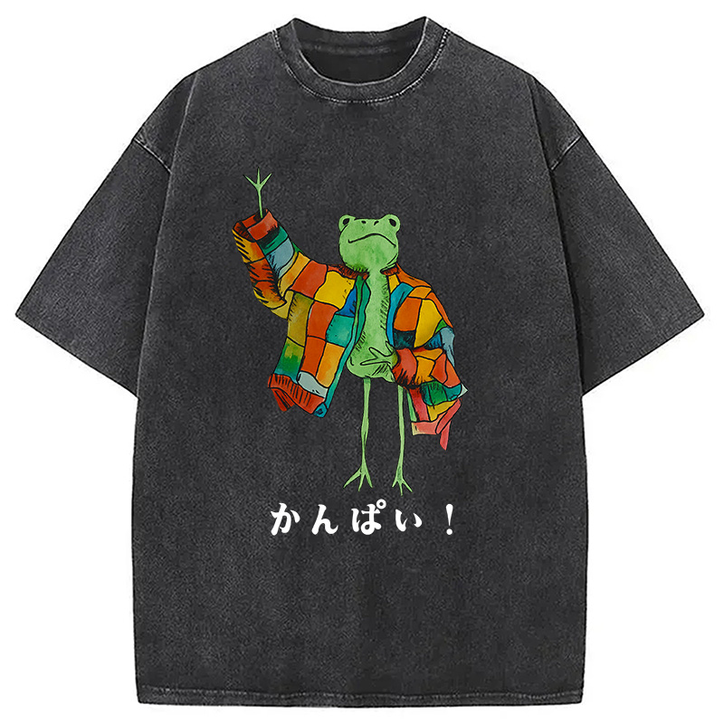 Modecanvas Cheers Frog Washed T-Shirt