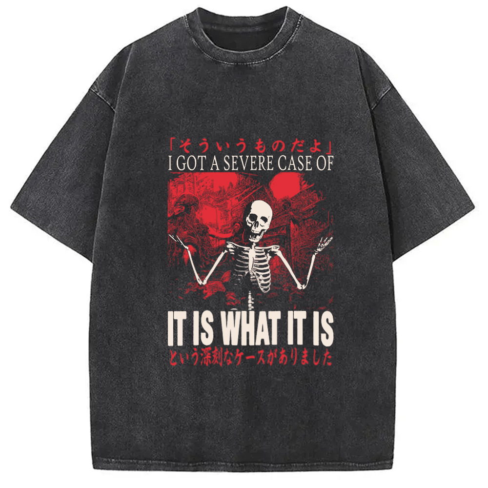 Modecanvas It Is What It Is Skeleton Washed T-Shirt