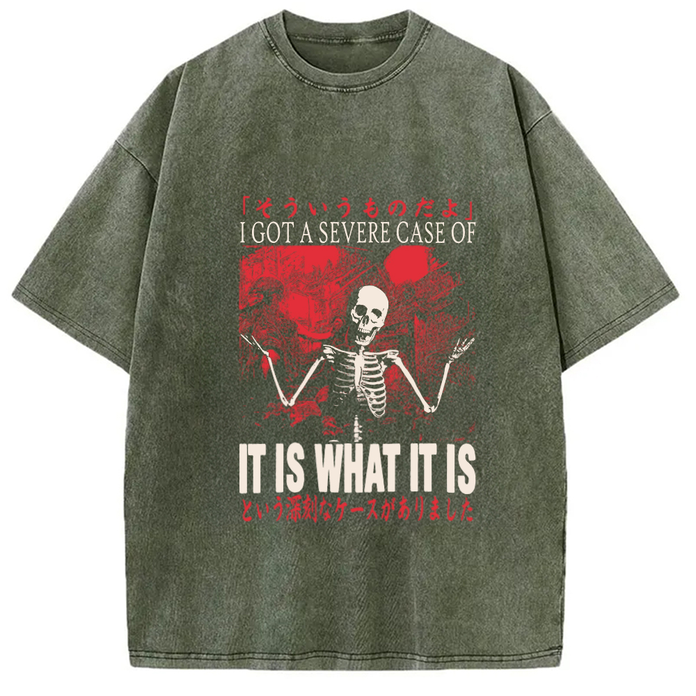 Modecanvas It Is What It Is Skeleton Washed T-Shirt