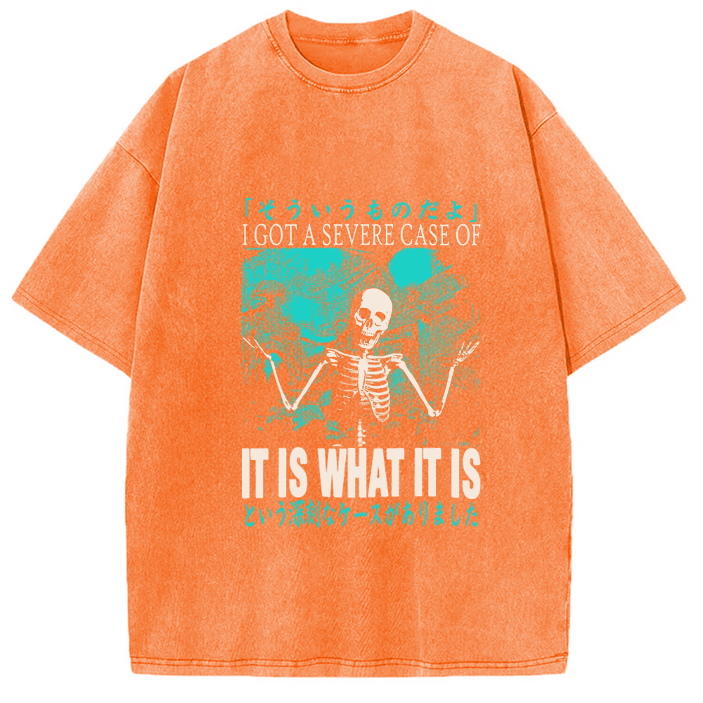 Modecanvas It Is What It Is Skeleton Washed T-Shirt