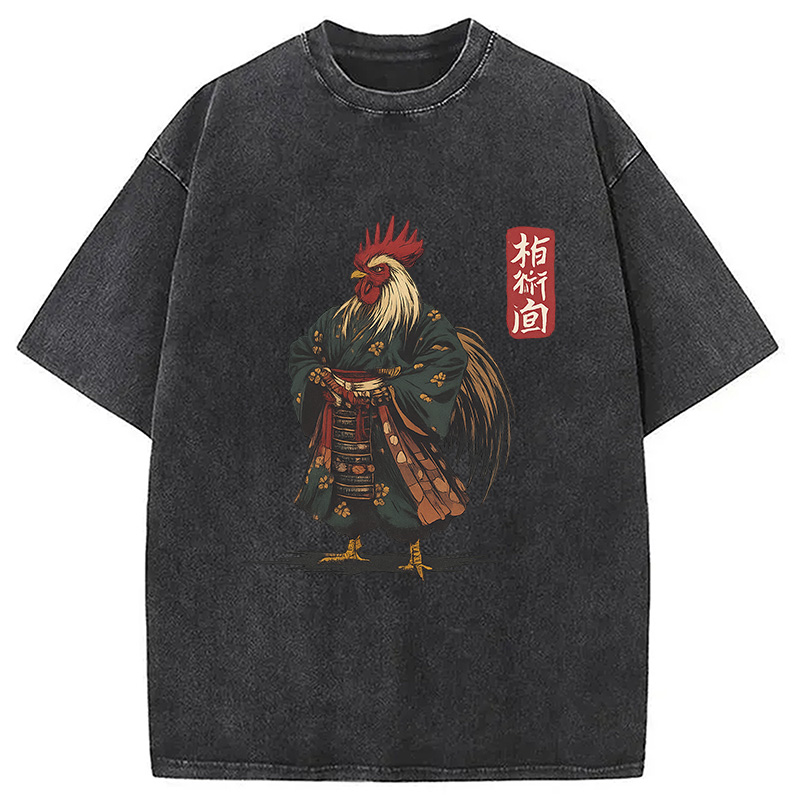 Modecanvas Samurai Rooster Washed T-Shirt