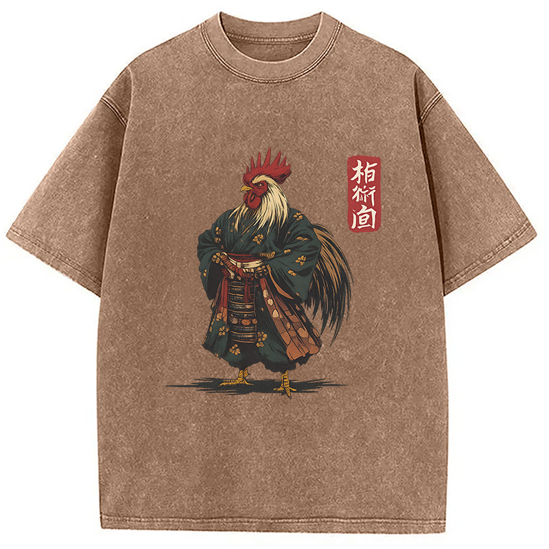 Modecanvas Samurai Rooster Washed T-Shirt