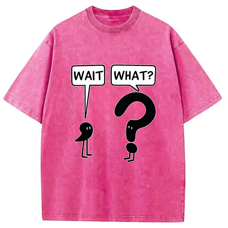Modecanvas Wait, What? Washed T-Shirt
