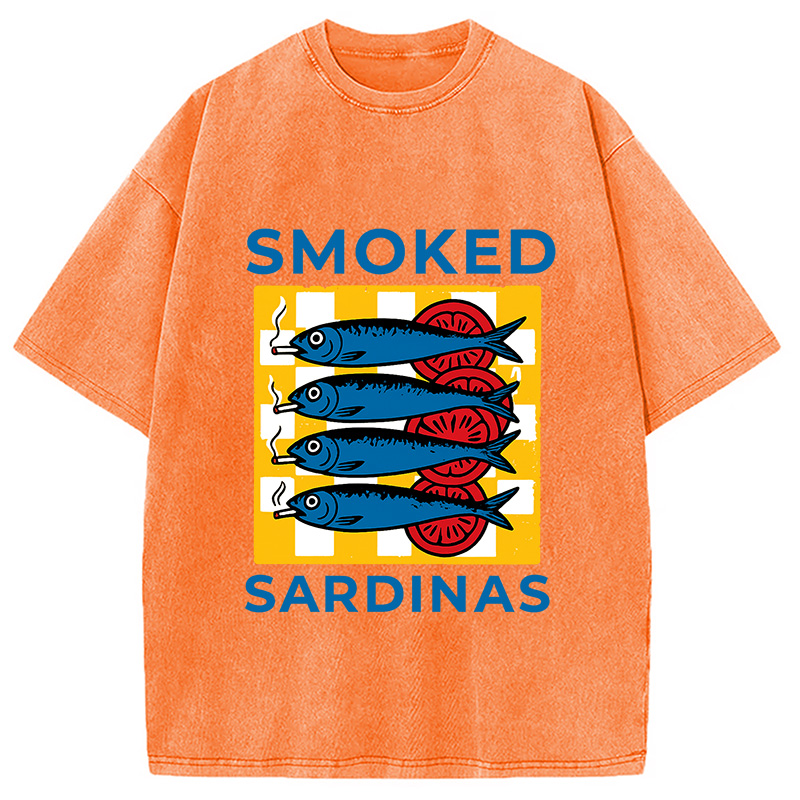 Modecanvas Smoked Sprats Ocean Washed T-Shirt