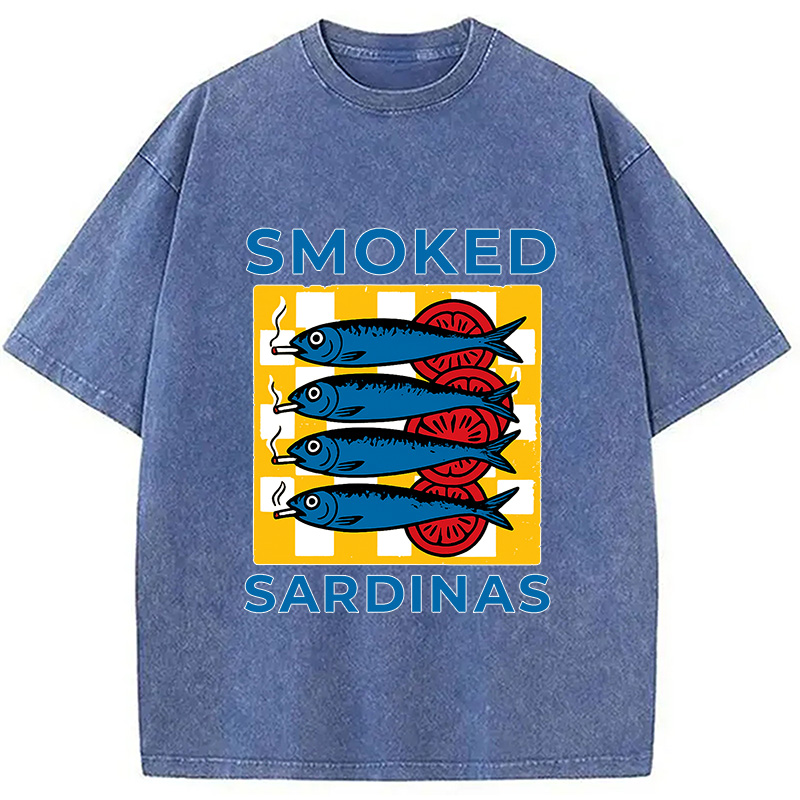 Modecanvas Smoked Sprats Ocean Washed T-Shirt