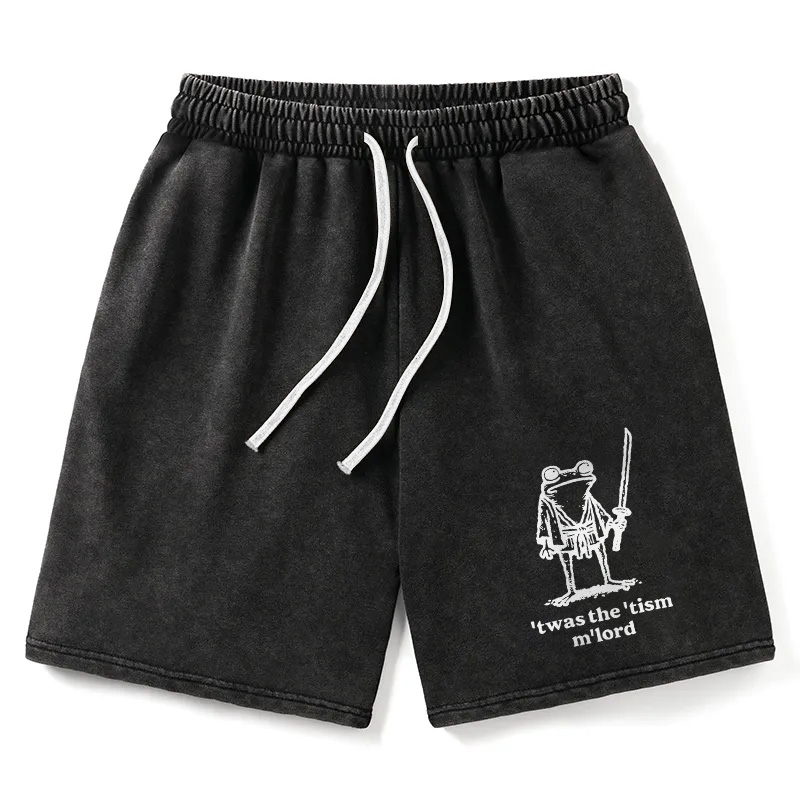 Modecanvas Focused Samurai Frog Washed Short