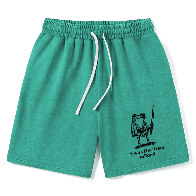 Modecanvas Focused Samurai Frog Washed Short