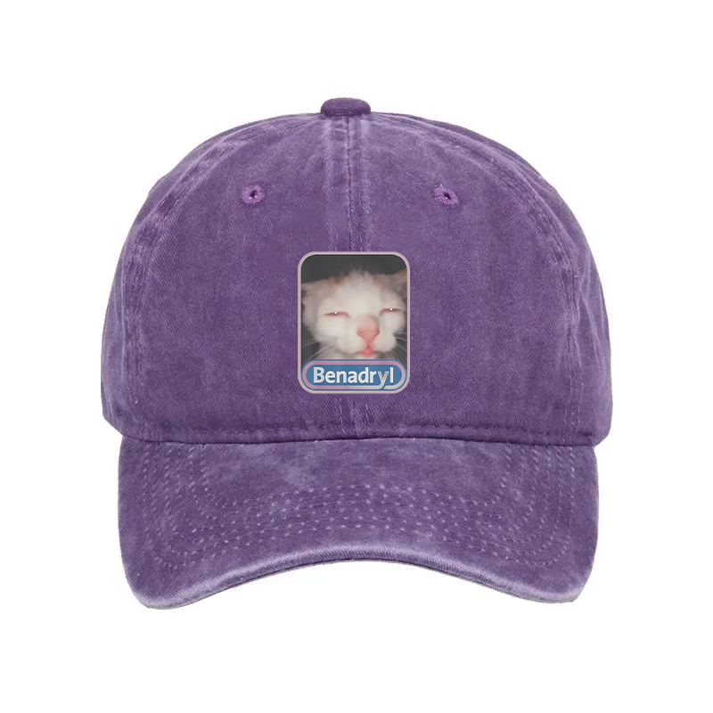 Modecanvas diphenhydramine Meme Cat Washed Cap For Sale