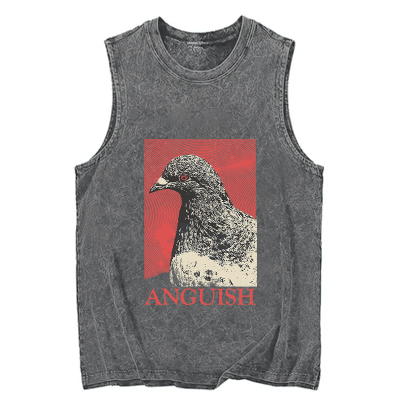 Modecanvas The Weight of Urban Anguish DTG Printing Washed Tank-modecanvas
