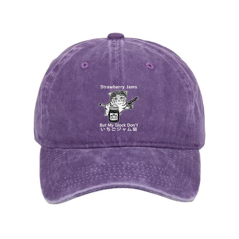 Modecanvas Strawberry Jam Cat Washed Cap-modecanvas
