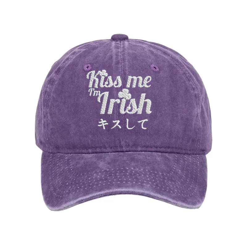 Modecanvas Kiss Me I'm Irish Washed Cap-modecanvas
