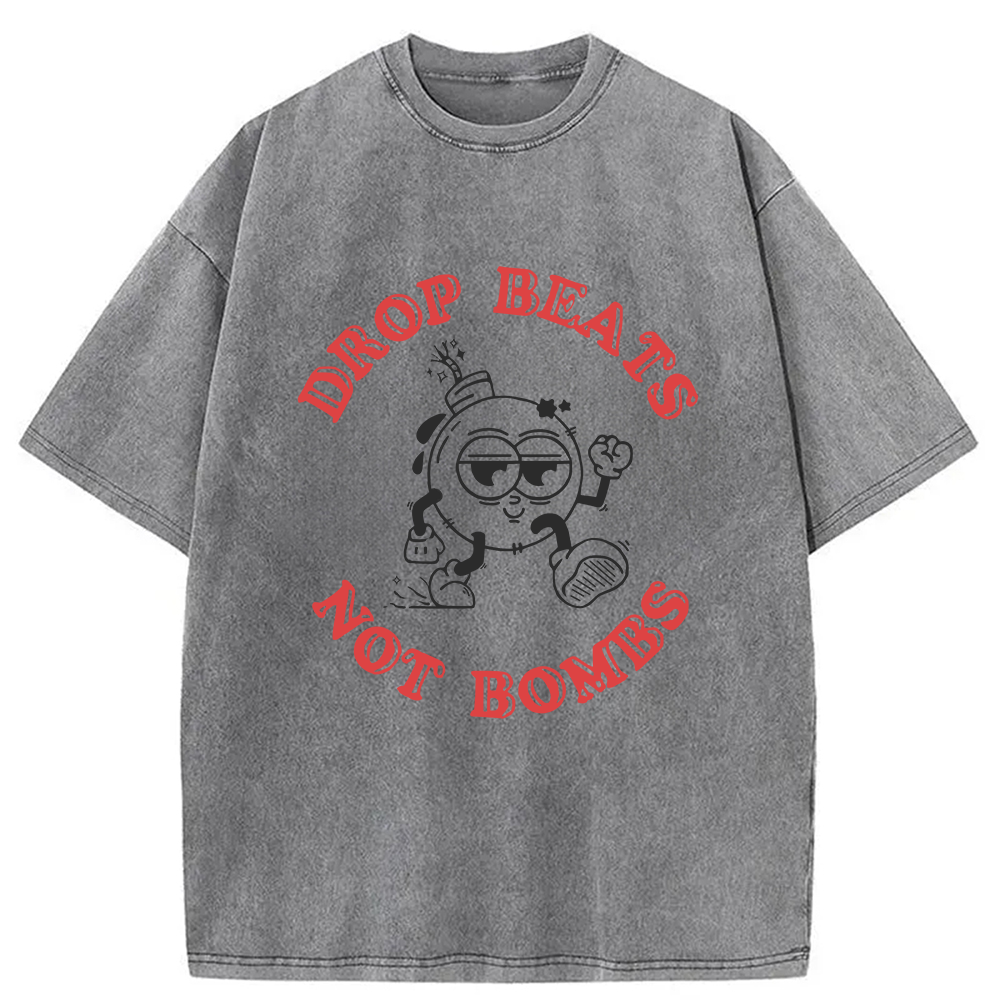 Modecanvas Drop Beats Not Bombs Washed T-Shirt