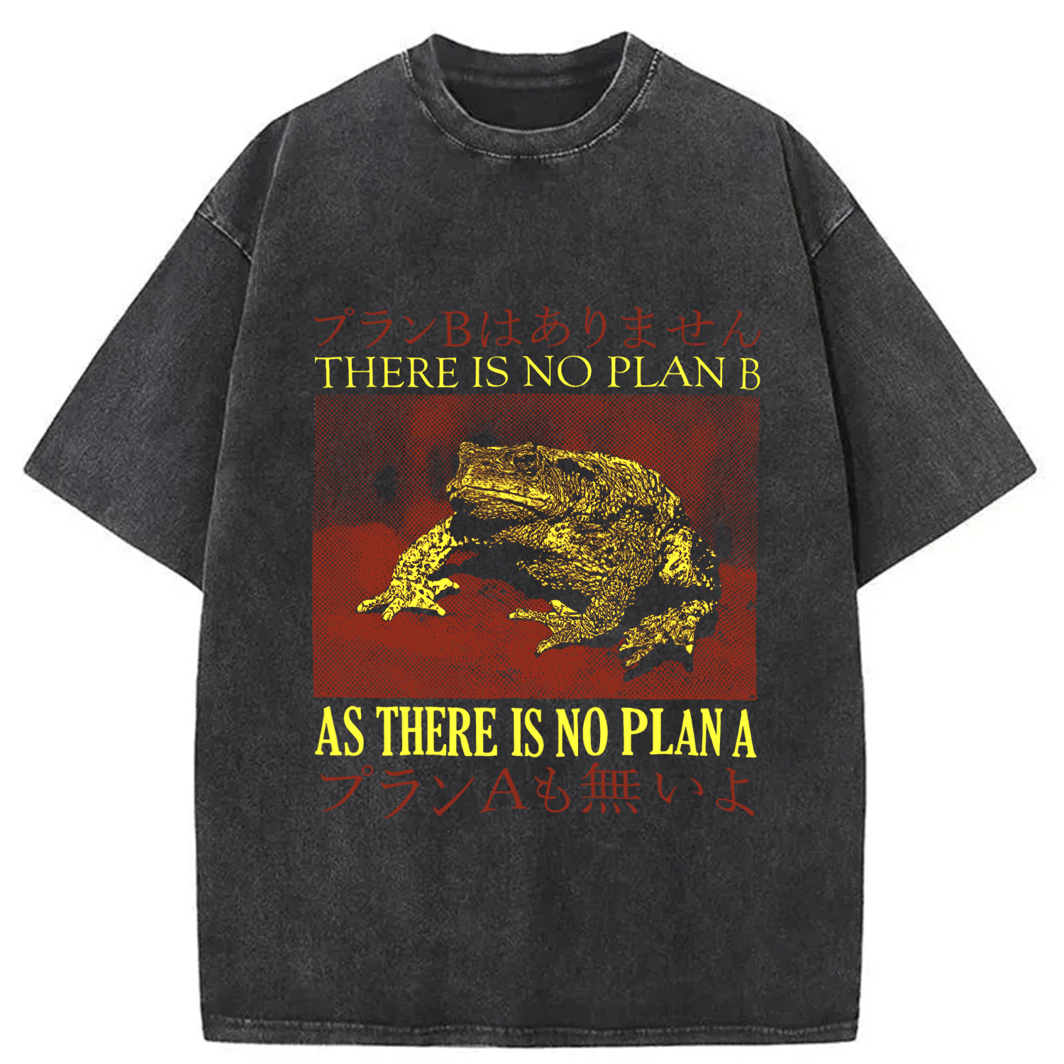 Modecanvas There is No Plan B As There is No Plan A DTG Printing Washed T-Shirt-modecanvas