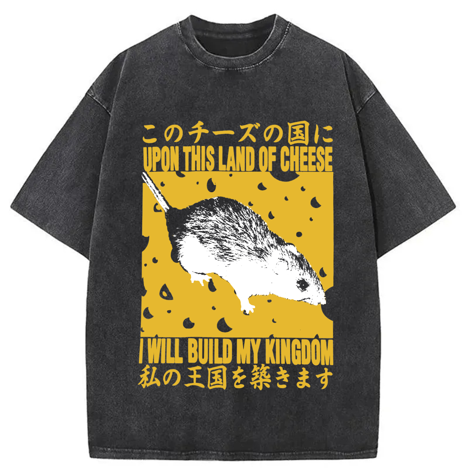 Modecanvas I Will Bulid My Kingdom DTG Printing Washed T-Shirt-modecanvas