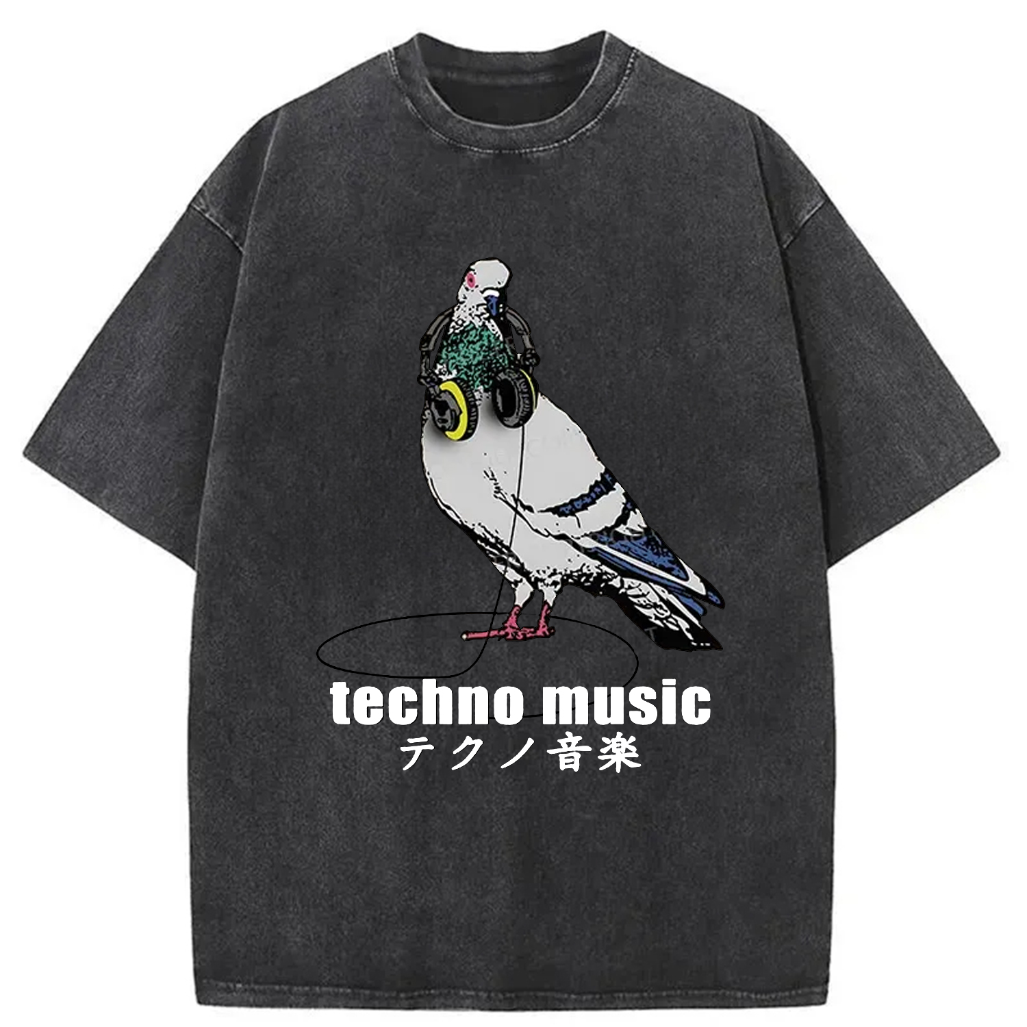Modecanvas Techno Music Washed T-Shirt