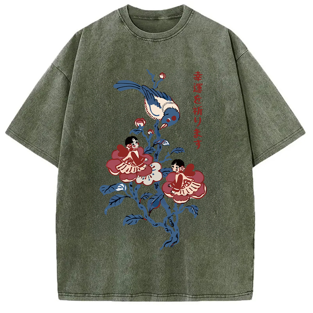 Modecanvas Best Of Luck Washed T-Shirt