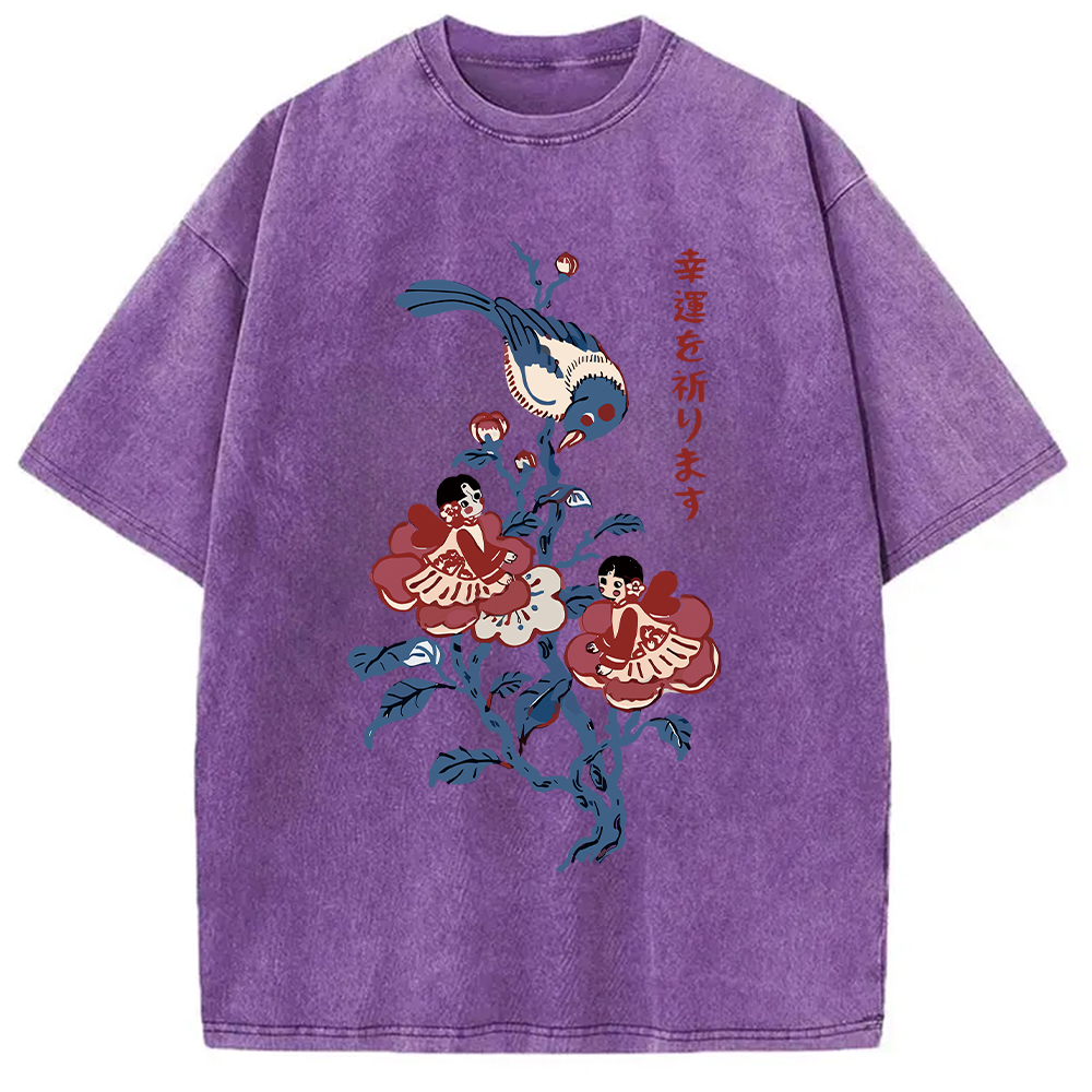 Modecanvas Best Of Luck Washed T-Shirt
