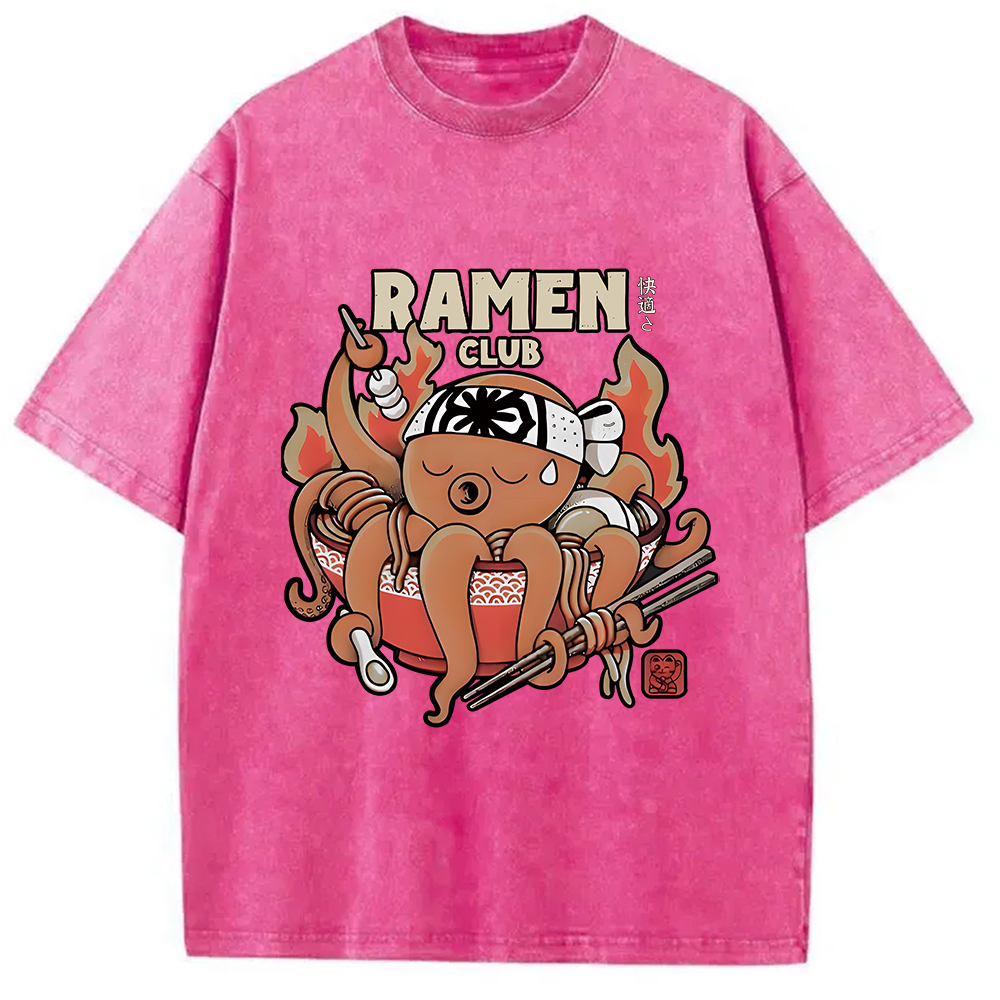 Modecanvas Octopus Ramen Washed T-Shirt