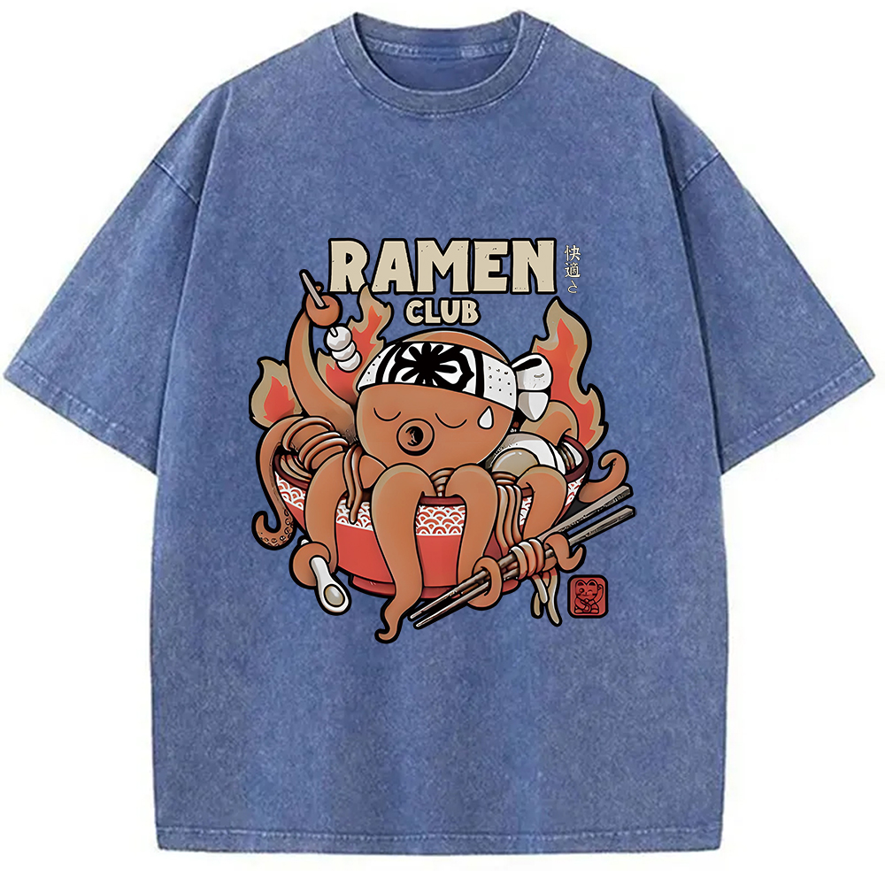 Modecanvas Octopus Ramen Washed T-Shirt