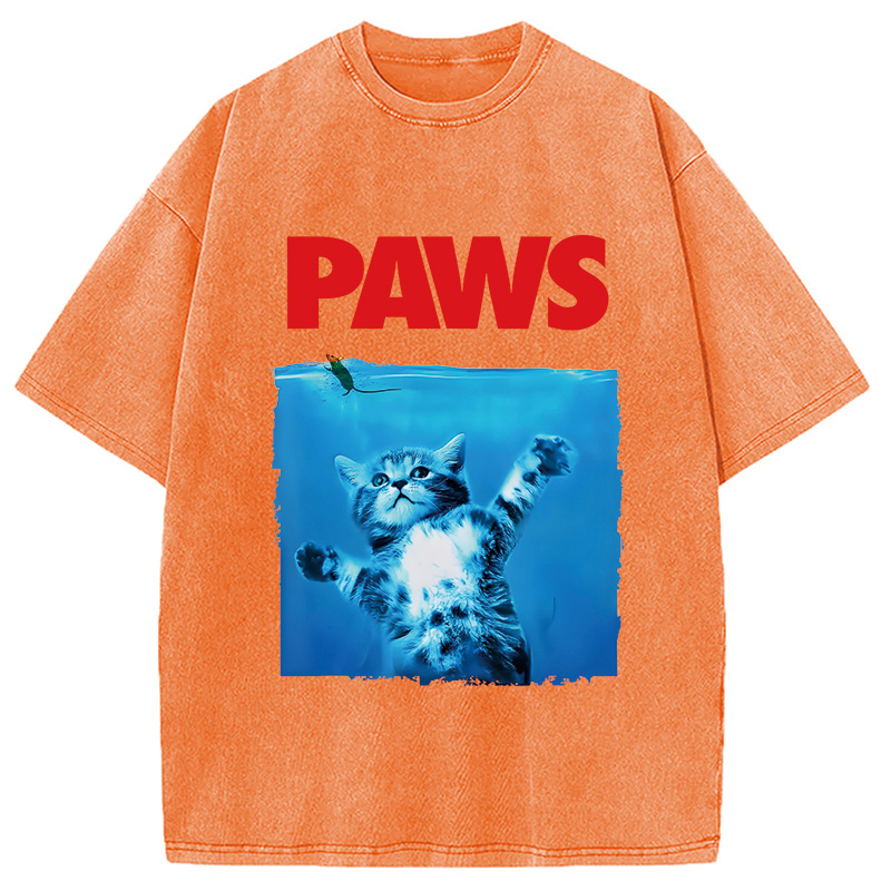 Modecanvas Paws Cat Meme Washed T-Shirt