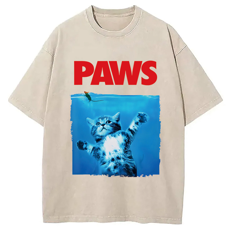 Modecanvas Paws Cat Meme Washed T-Shirt