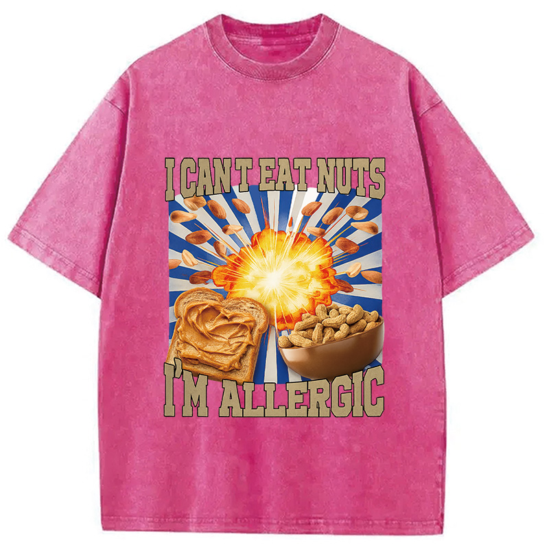 Modecanvas Allergy Nut Intolerance Washed T-Shirt