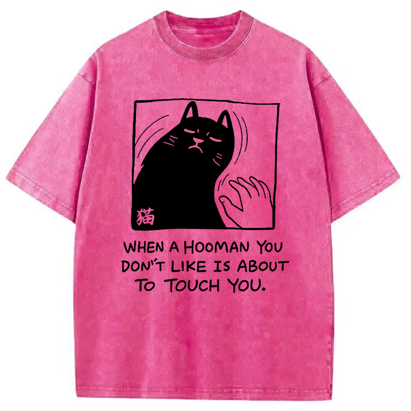 Modecanvas Rebellious Cat Washed T-Shirt