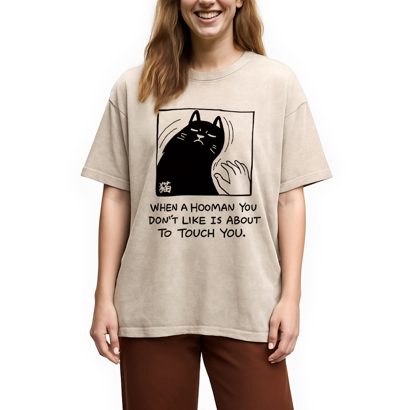 Modecanvas Rebellious Cat Washed T-Shirt