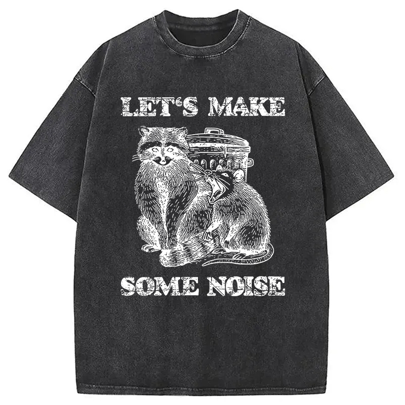 Modecanvas Noisy Raccoons And Possums Washed T-Shirt