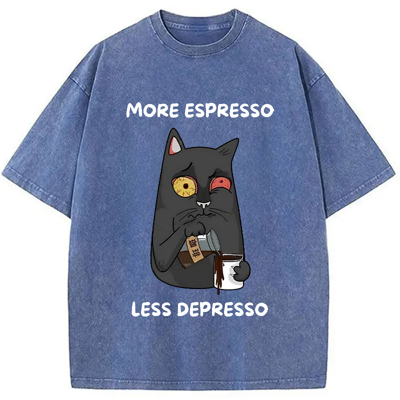 Modecanvas Japan More Espresso Less Depresso Washed T-Shirt