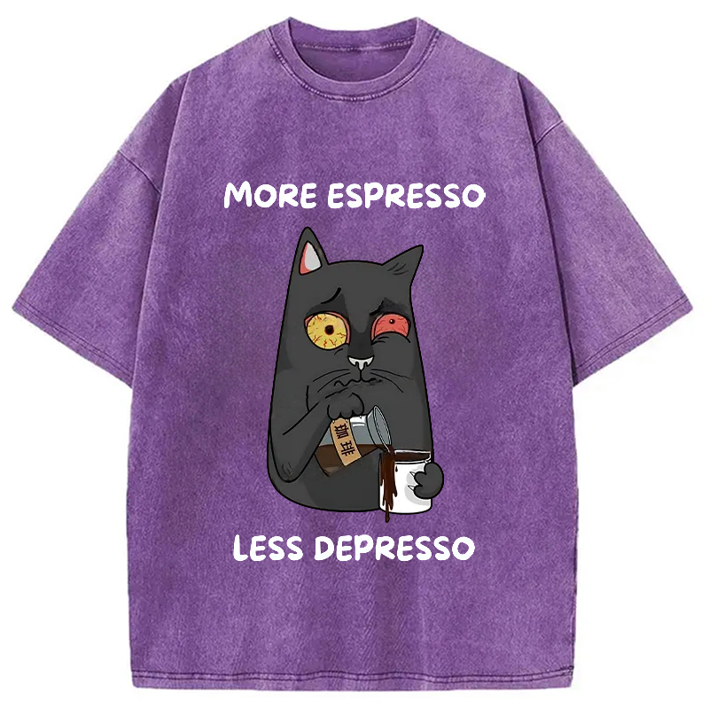 Modecanvas Japan More Espresso Less Depresso Washed T-Shirt