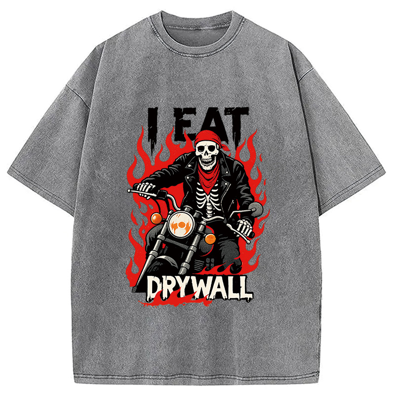 Modecanvas Eat Drywall Funny Meme Washed T-Shirt