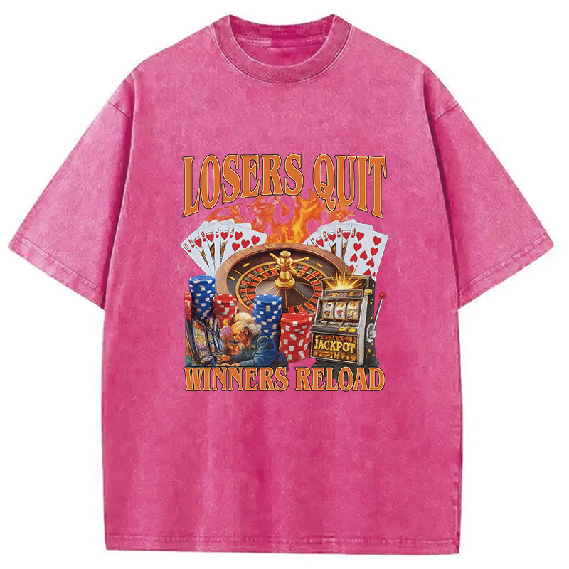 Modecanvas Funny Gambling Washed T-Shirt