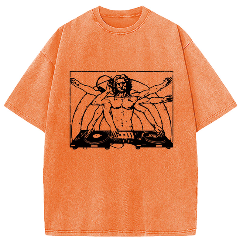 Modecanvas Da Vinci Cool DJ Washed T-Shirt