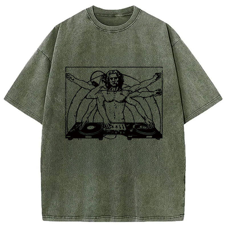 Modecanvas Da Vinci Cool DJ Washed T-Shirt