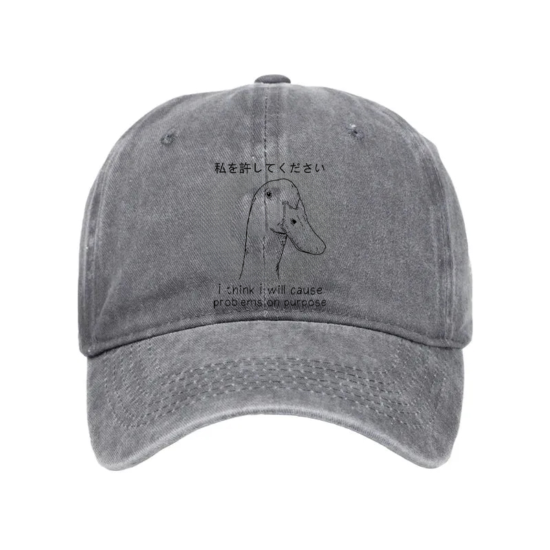 Modecanvas Stupid Goose Funny Washed Cap-modecanvas