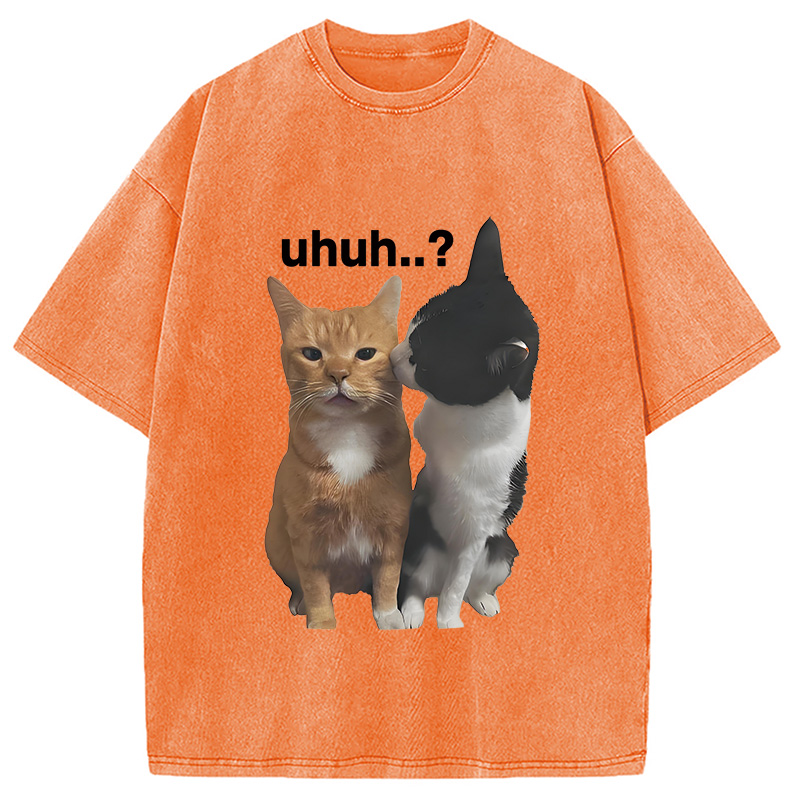 Modecanvas Uhuh..? Cats Washed T-Shirt