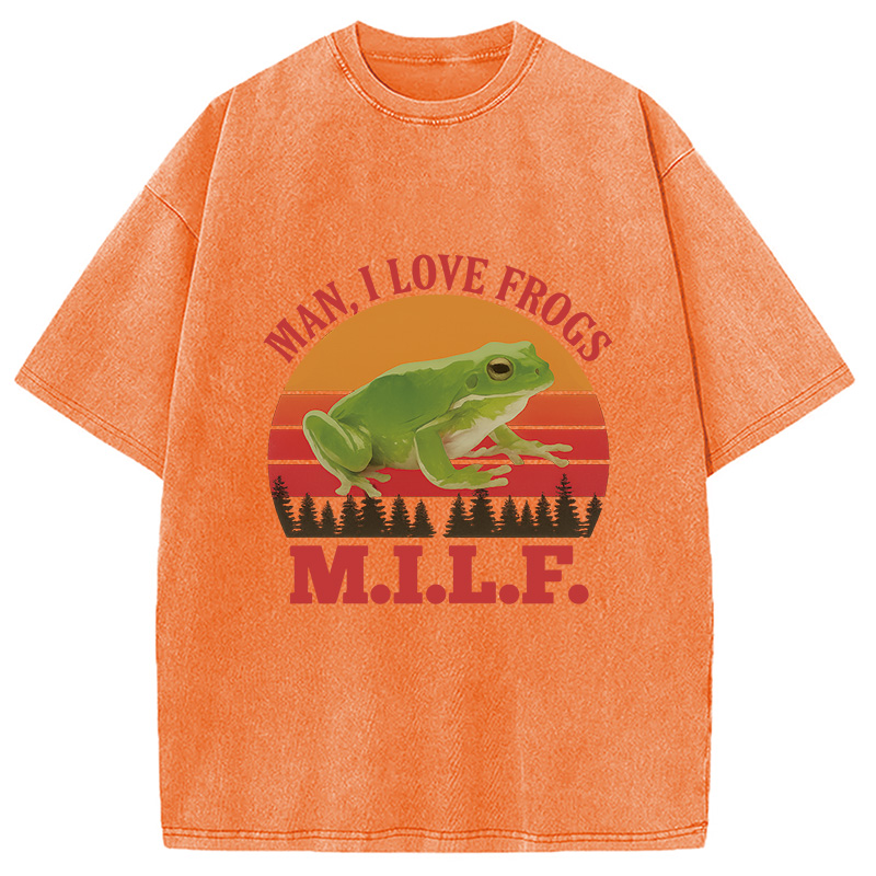 Modecanvas M.I.L.F. Vintage Frog Washed T-Shirt