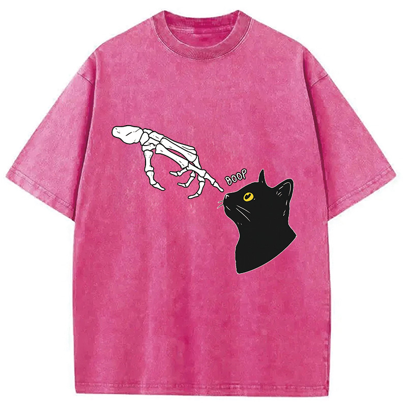 Modecanvas Cat Spooky Boop Washed T-Shirt