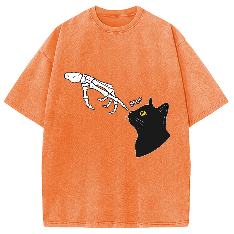 Modecanvas Cat Spooky Boop Washed T-Shirt