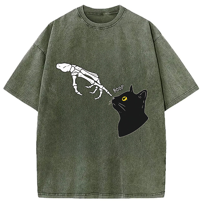 Modecanvas Cat Spooky Boop Washed T-Shirt