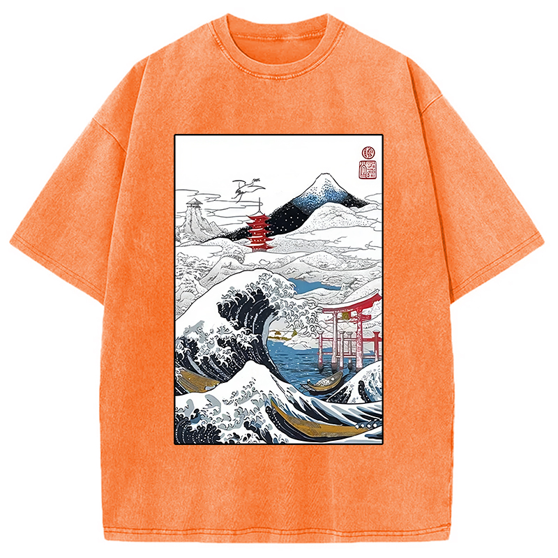 Modecanvas Snowy Japan Washed T-Shirt