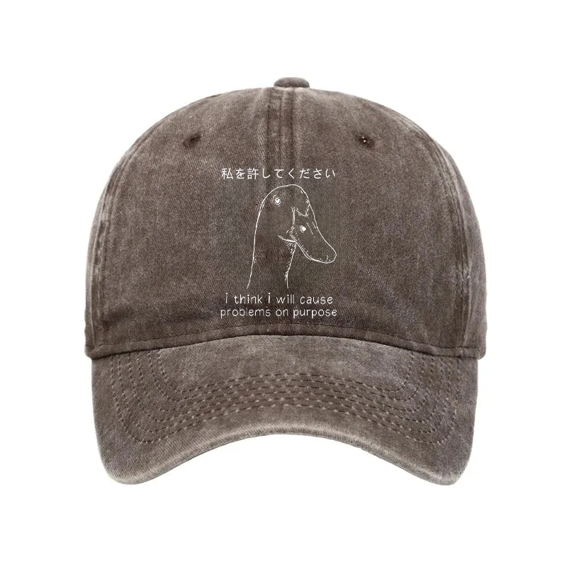 Modecanvas Stupid Goose Funny Washed Cap-modecanvas