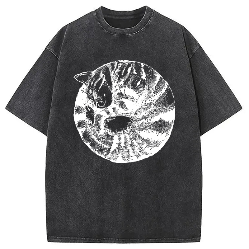Modecanvas A Plate Of Cat Washed T-Shirt