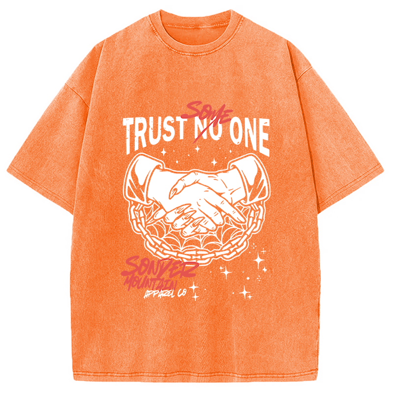 Modecanvas Trust Someone Hip-Hop Washed T-Shirt