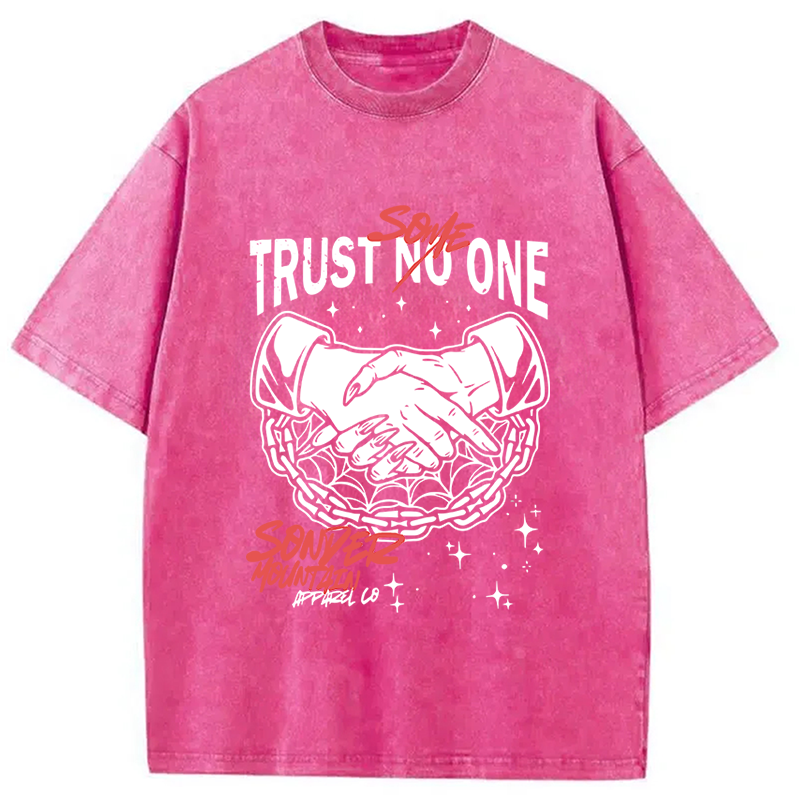 Modecanvas Trust Someone Hip-Hop Washed T-Shirt