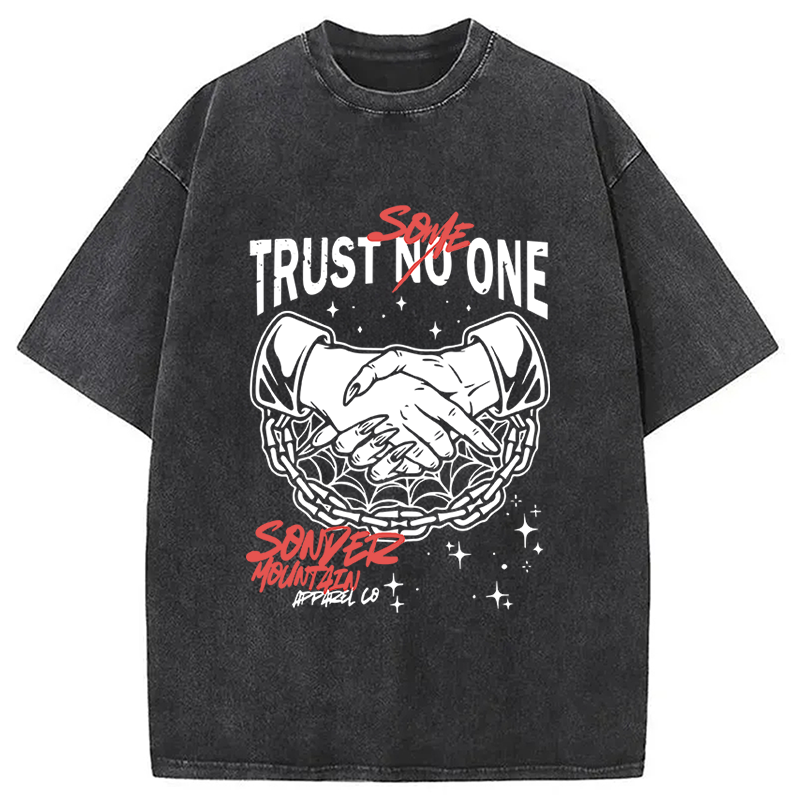 Modecanvas Trust Someone Hip-Hop Washed T-Shirt