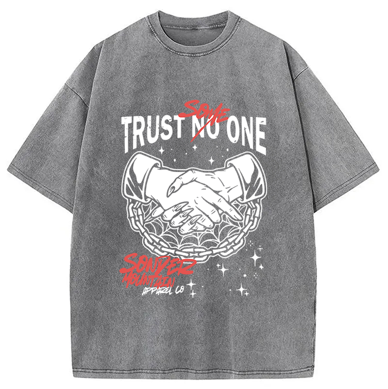 Modecanvas Trust Someone Hip-Hop Washed T-Shirt