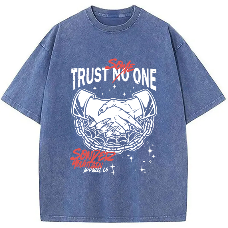 Modecanvas Trust Someone Hip-Hop Washed T-Shirt